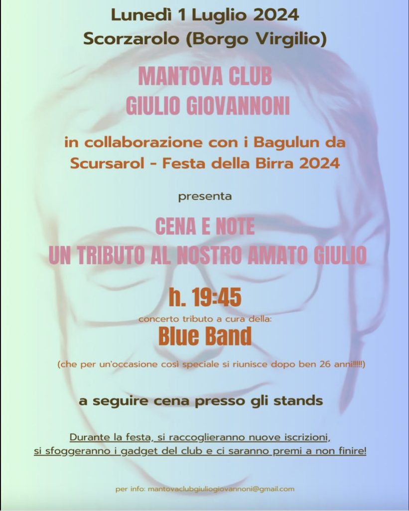 Lunedì sera, a Scorzarolo, si terrà la cena in memoria di Giulio Giovannoni