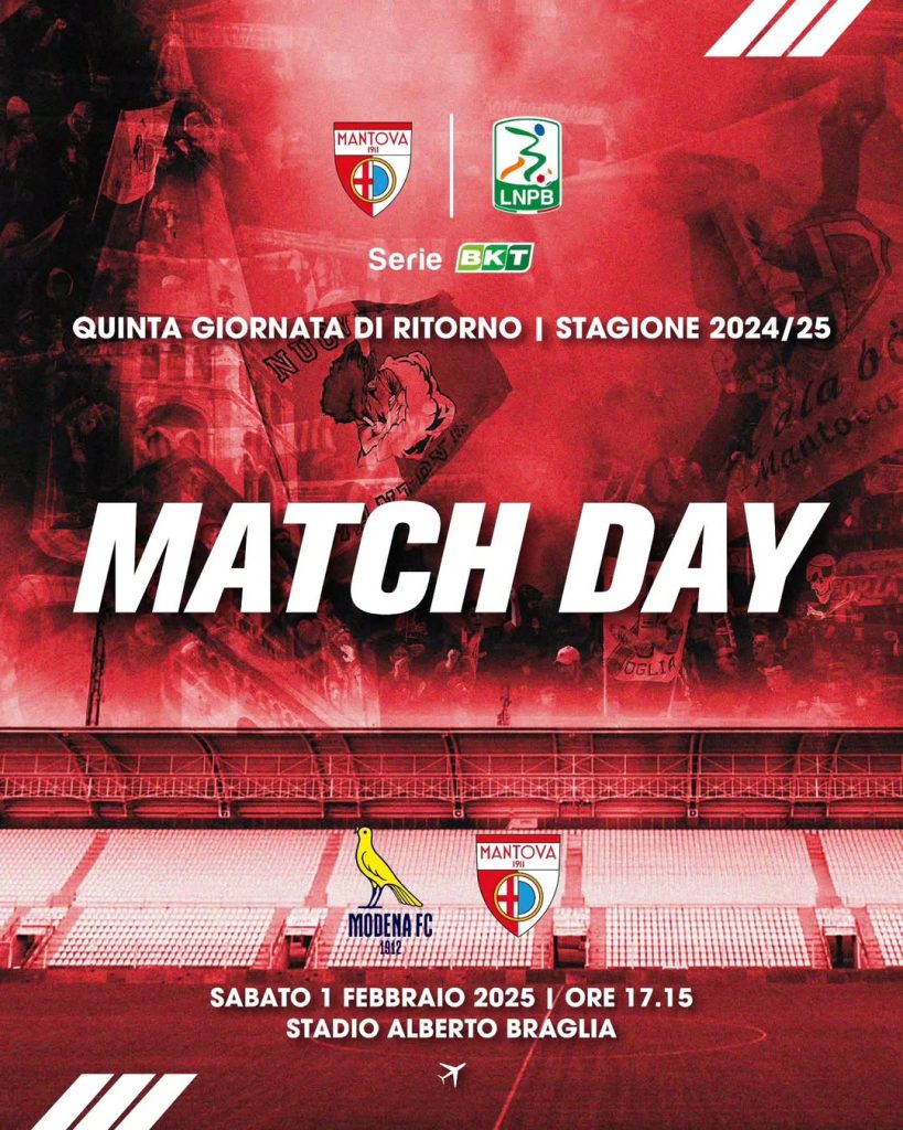 Le probabili formazioni di Modena-Mantova in programma alle 17.15