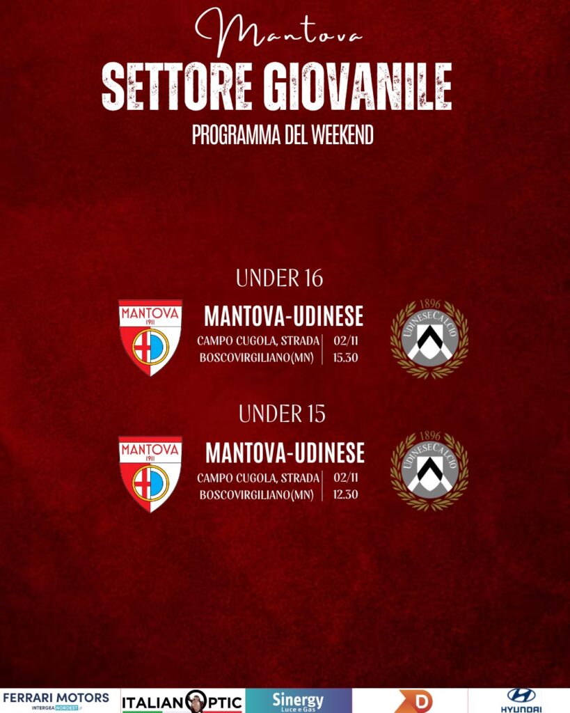 Il programma di Under 16 e Under 15