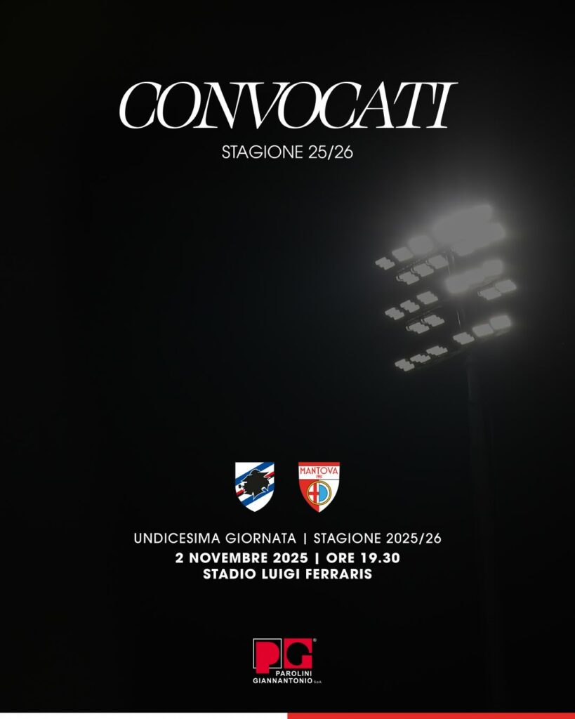 Sono 26 i convocati biancorossi per la sfida di domenica contro la Sampdoria