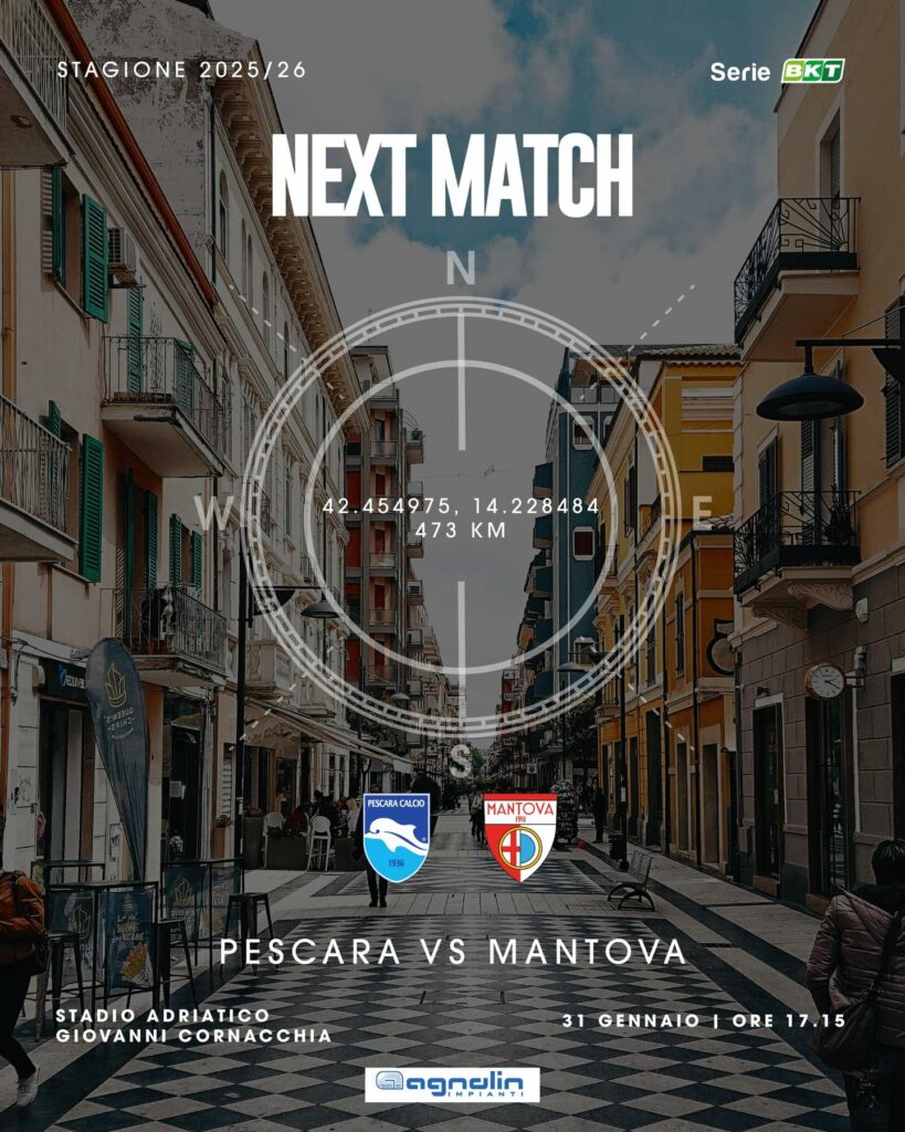 Pescara-Mantova, via alla prevendita