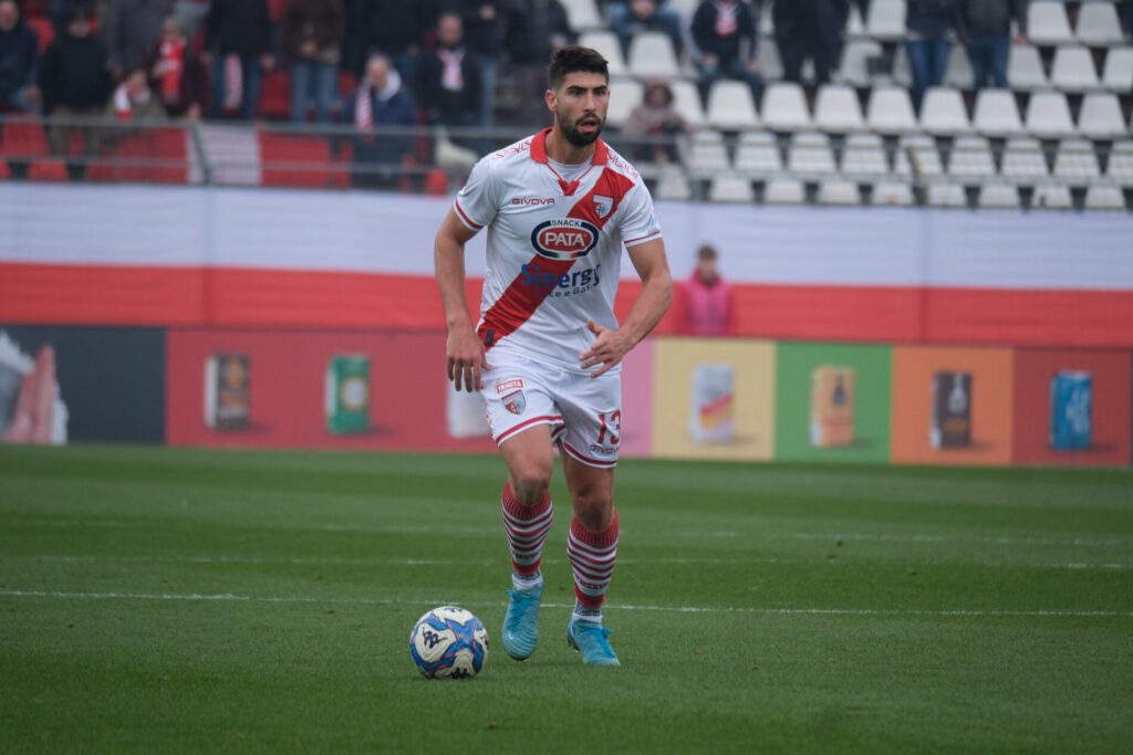 Fabrizio Brignani in azione con la maglia del Mantova