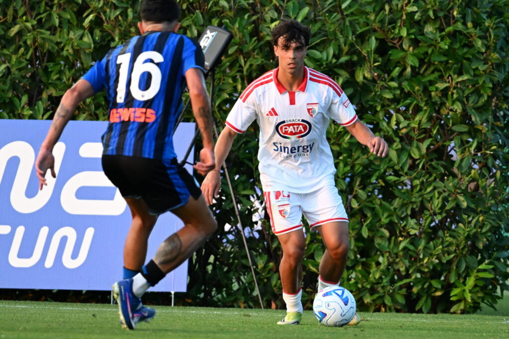 Federico Chinetti in azione contro l'Atalanta
